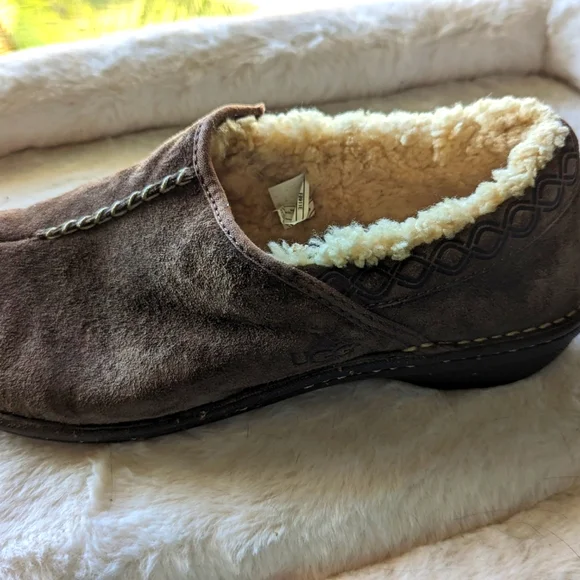 Ugg Australia Women Suede Sheepskin Loafer Slip on shoes sz 10 Ugg Womens Ansley Suede Slip On Loafers - Walmart.com main image 4